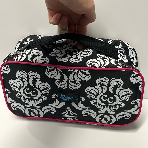 🆕 Travel Pouch For Makeup, Tech, Chargers and Much More Pink Black White - Picture 4 of 8